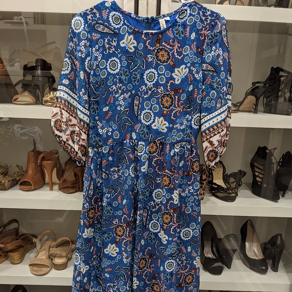Navy Paisley print dress - Picture 1 of 4